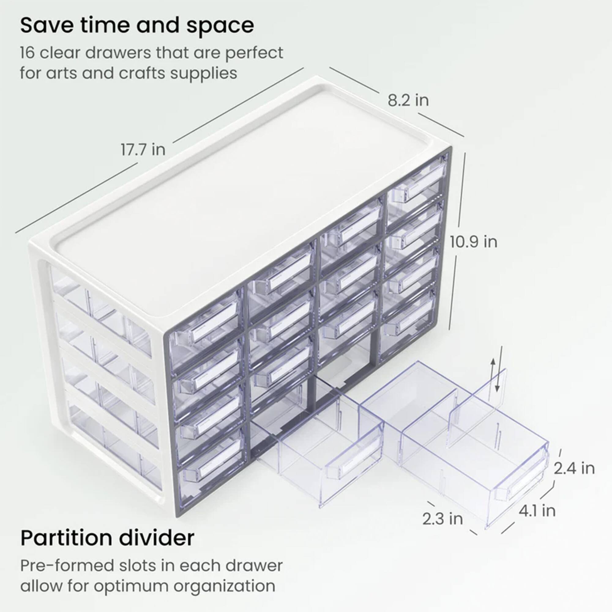 Arteza® Gray 16 Drawer Stackable Storage Cabinet